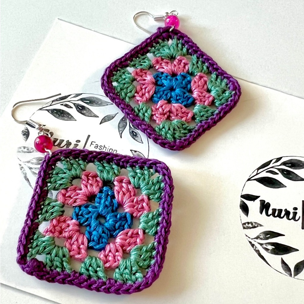 Colorful Crochet Earrings